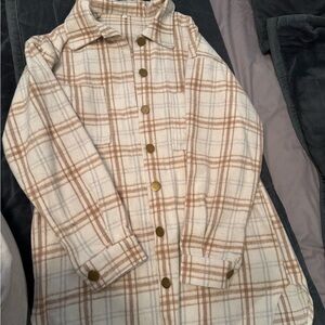 Women’s Brown and Beige Plaid Shacket